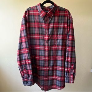St John’s Bay red plaid men’s shirt